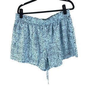 Shein Curve Blue & Black Polka Dot Drawstring Shorts 2XL